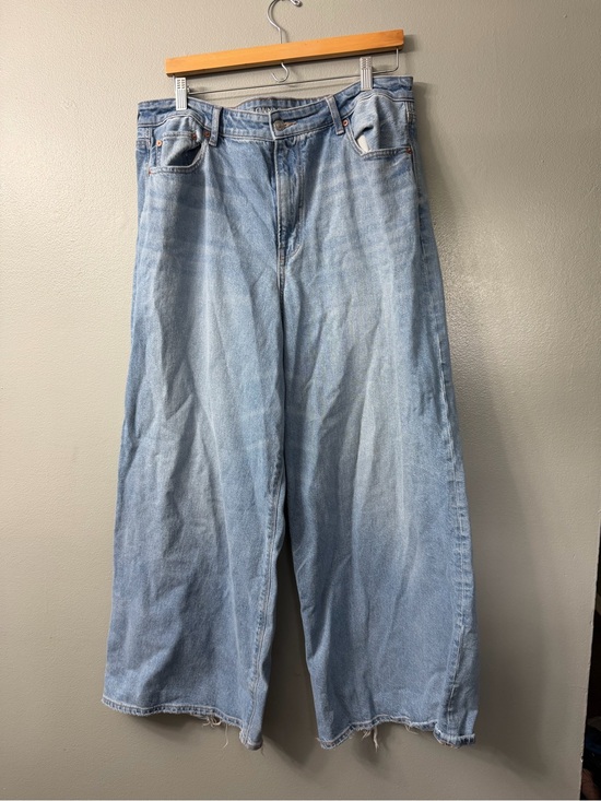 American Eagle Outfitters Denim - American Eagle Outfitters Light Blue super high rise ultra Wide Leg Jeans 14